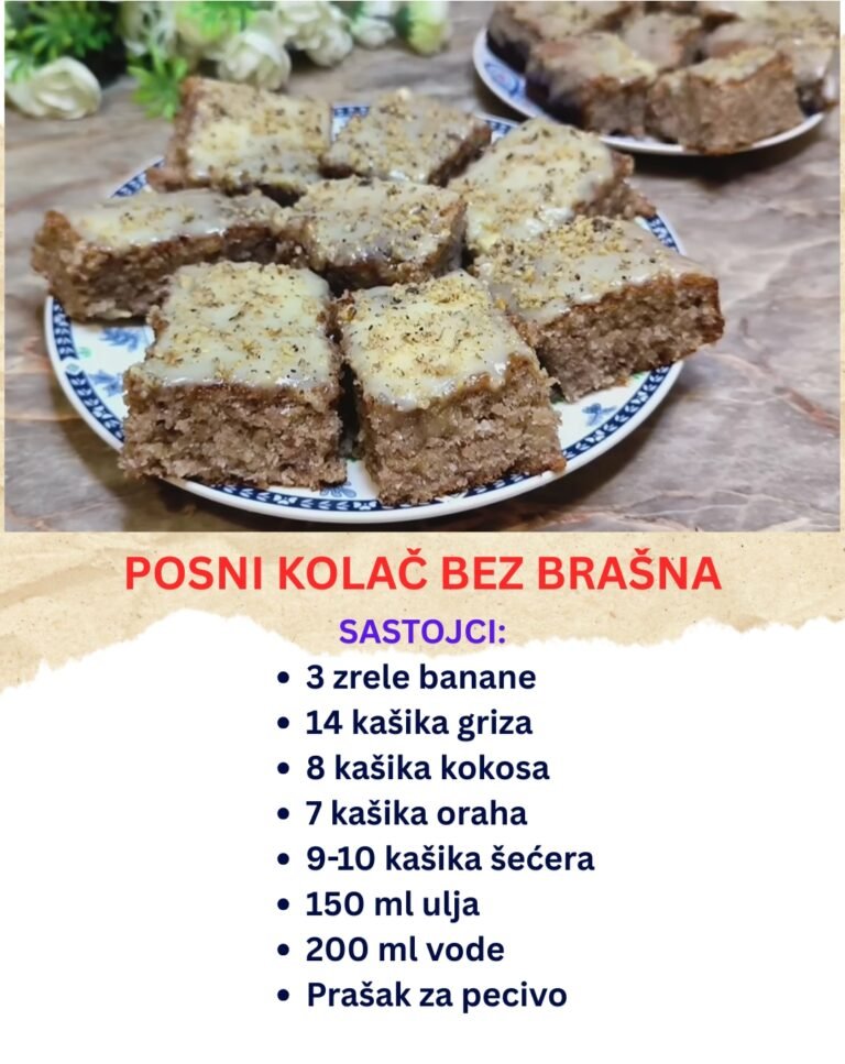 Čudo od Kolača: Posne Kocke sa Bananama i Grizom (Bez Brašna!)