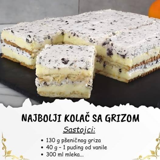NAJBOLJI KOLAČ SA GRIZOM – kremast, lagan i neodoljiv!