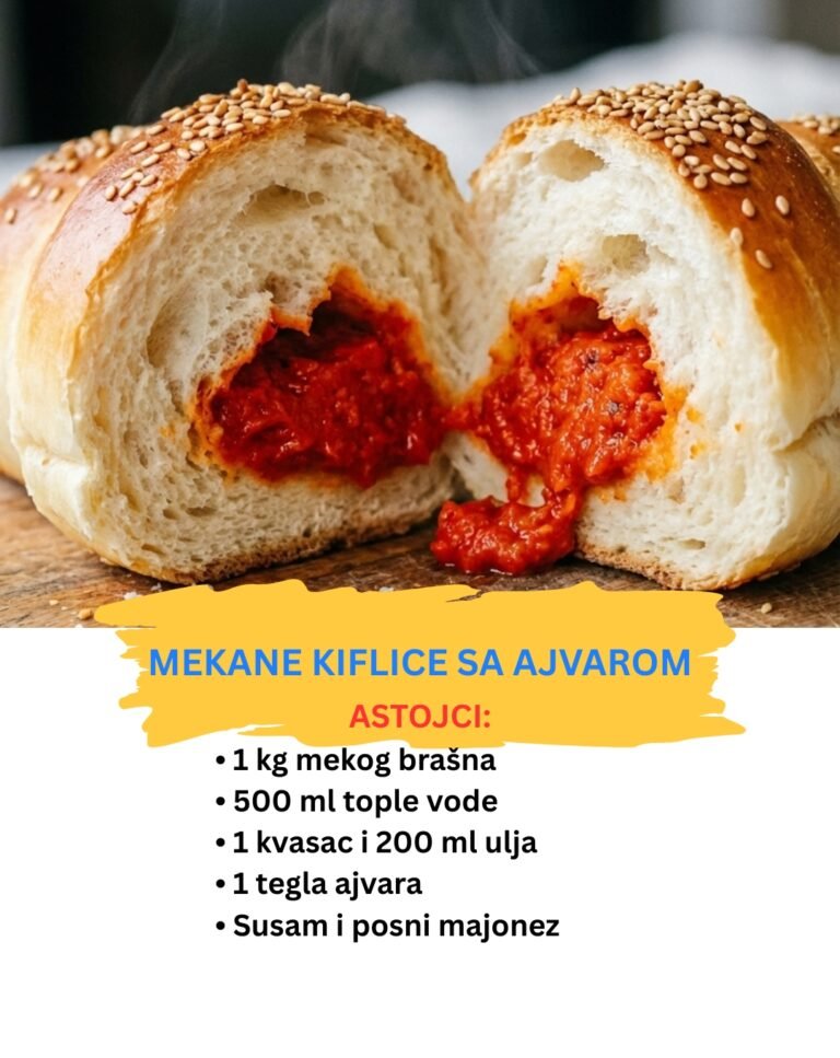 Najmekše Posne Kiflice Punjene Ajvarom – Recept za Savršeno Pecivo