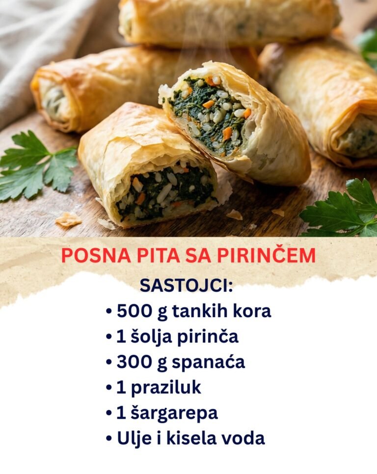 Najbolja Posna Pita sa Pirinčem i Spanaćem – Hrskava Večera za Male Pare