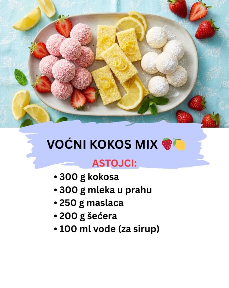 Voćni Kokos Mix: 3 Vrste Kolača od Jedne Smese (Jagoda, Limun, Rafaelo),,