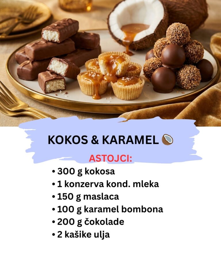 Bounty i Karamel Korpice: 3 Kokos Kolača od Jedne Smese (Recept)