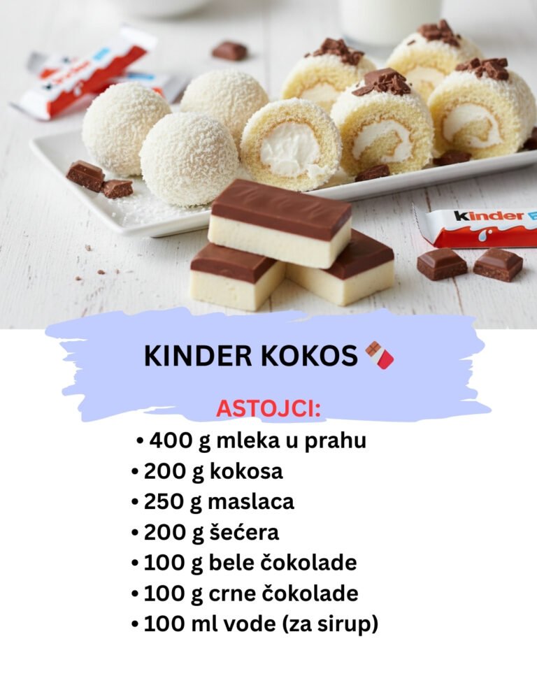 Kinder Kokos – 1 Smesa za 3 Vrste Kolača sa Mlekom u Prahu