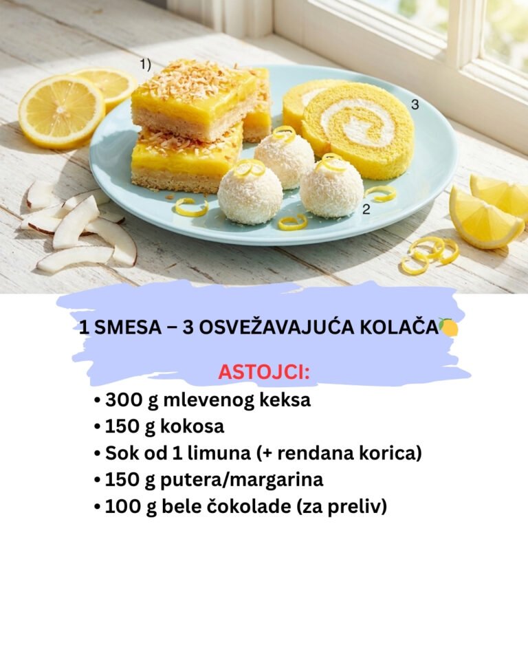Kokos i Limun: Osvežavajući Kolači Bez Pečenja od 1 Smese (Recept)
