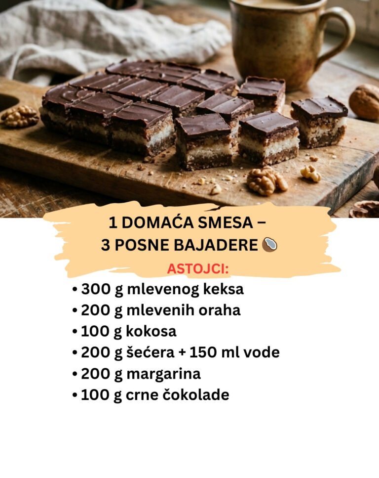 Domaća Posna Bajadera sa Kokosom: Starinski Recept (Recept 3u1)