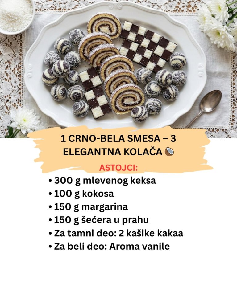 Crno-Beli Svet: Najlepši Sitni Kolači sa Kokosom za Svečanu Tacnu (Recept)
