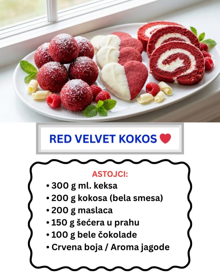 Red Velvet Kokos: 1 Smesa – 3 Kolača (Najlepši Crveni Kolači)