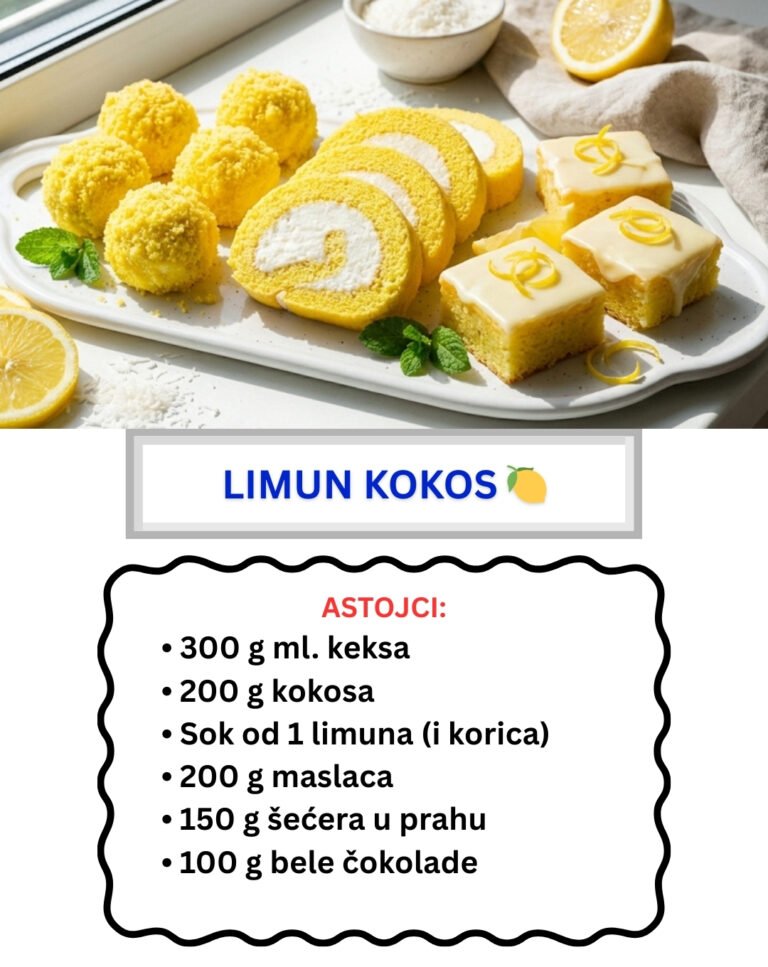 Limun Kokos: 1 Smesa – 3 Kolača (Najlepši Žuti Kolači)