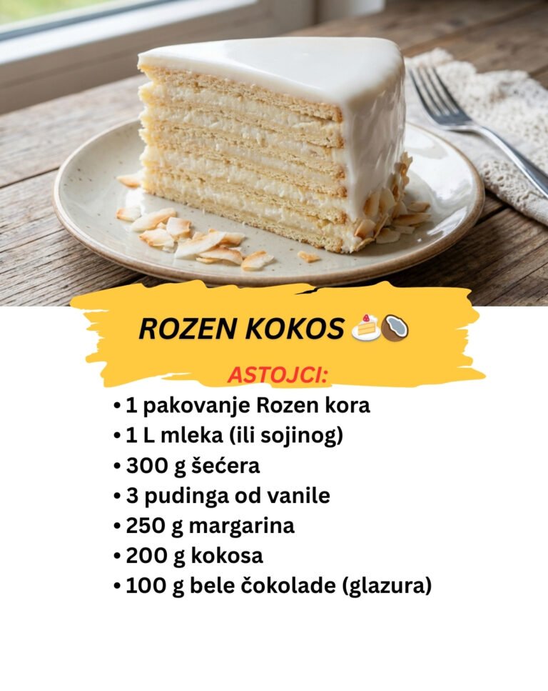 Rozen Torta sa Kokosom: Najlepši Kolač bez Pečenja (Recept)