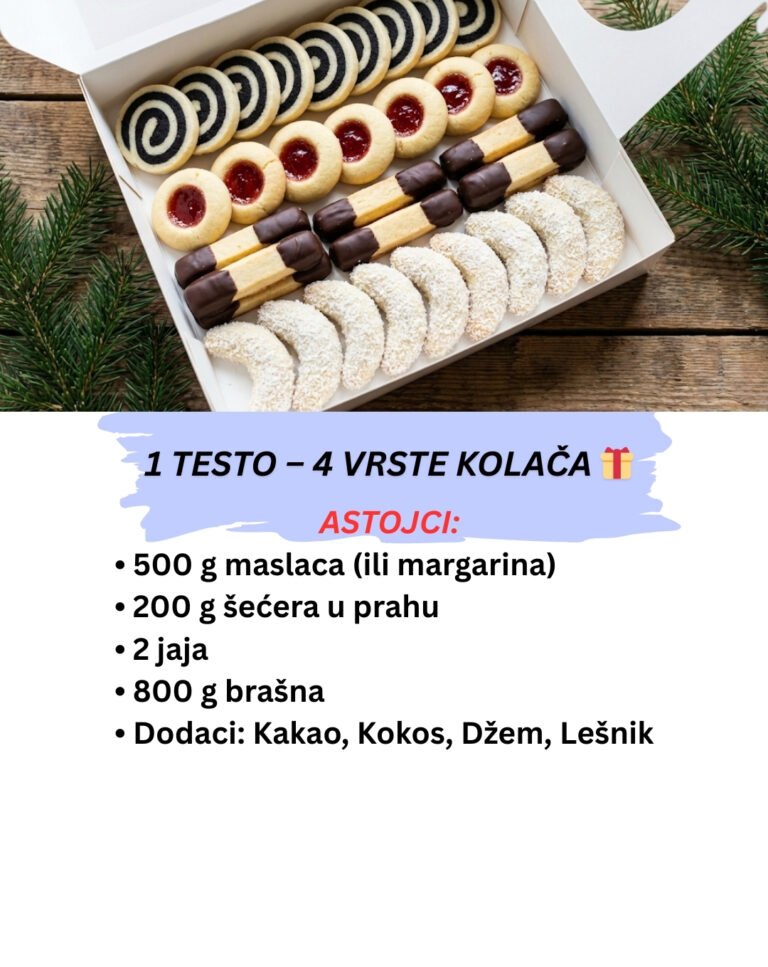 1 Testo – 4 Vrste Sitnih Kolača: Najlepša Božićna Kutija (Recept)