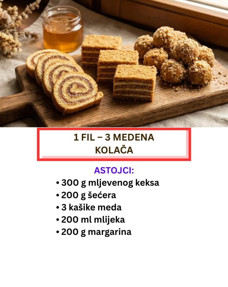 1 fil – 3 medena kolača bez pečenja (brz i provjeren recept)