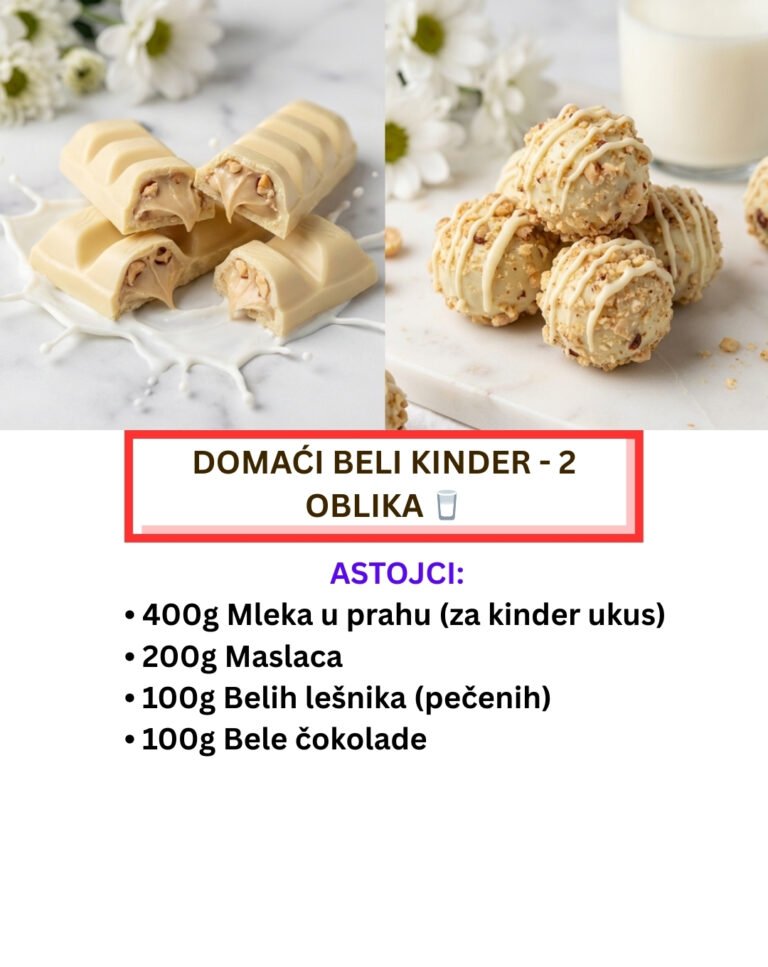 1 Smesa – 2 Kinder Oblika: Domaći Beli Kinder (Recept)