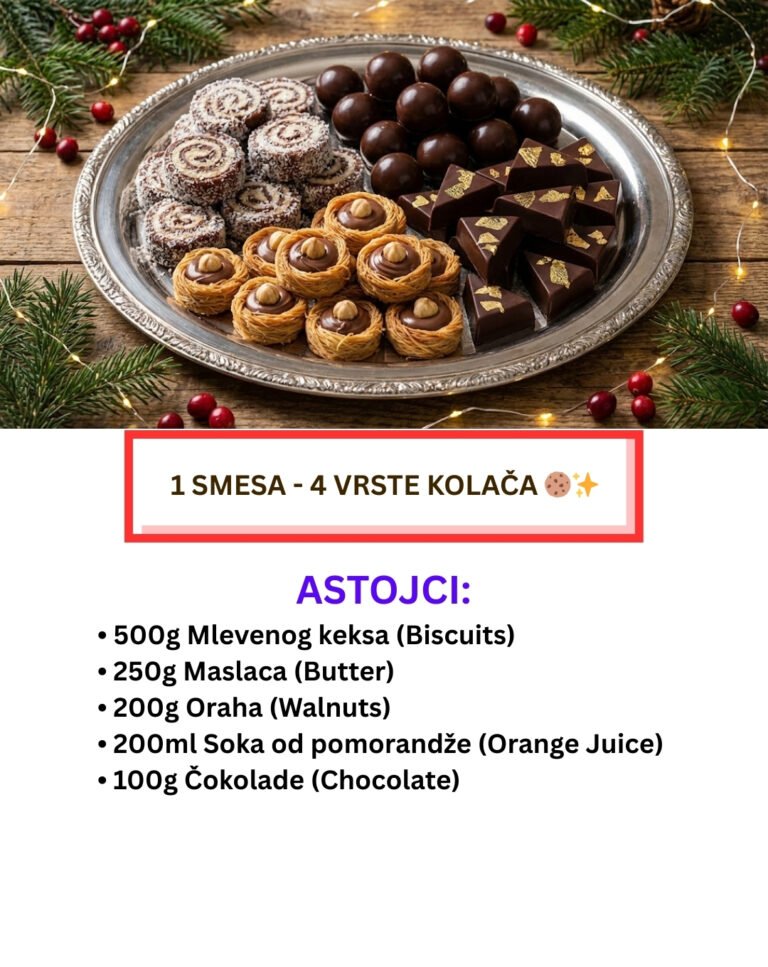 1 Smesa – 4 Vrste Kolača: Najbrži Recept za Slavsku Tacnu (Video)