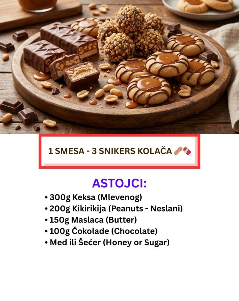 Snikers Kolača: Najjeftiniji i Najlepši Sitni Kolači (Video)