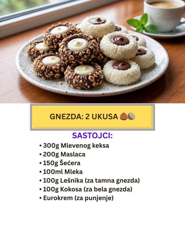 1 Smesa, 2 Ukusa – Najlepši Sitni Kolači za 15 Minuta (Bez Pečenja)