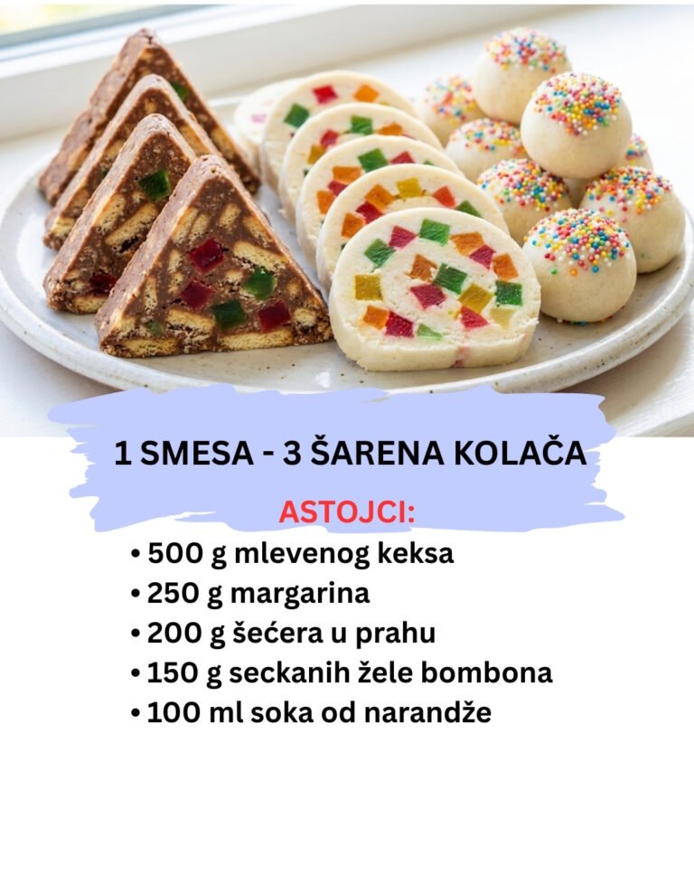 Šareni Mozaik od 1 Smese: Piramide, Rolat i Kuglice sa Žele Bombonama