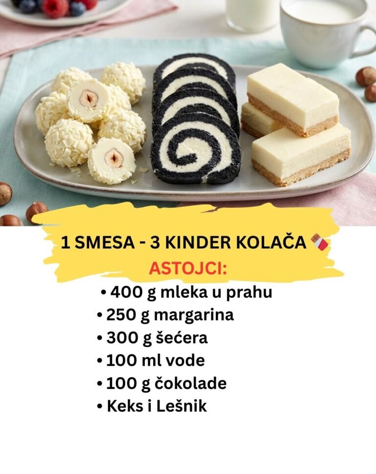 Kinder Fantazija: 1 Mlečna Smesa za 3 Najlepša Kolača (Rolat, Kuglice i Štangle)