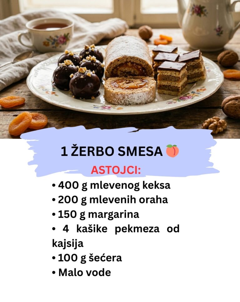 Žerbo Kolačići: 1 Smesa za 3 Najlepša Starinska Kolača (Ukus Oraha i Kajsije)