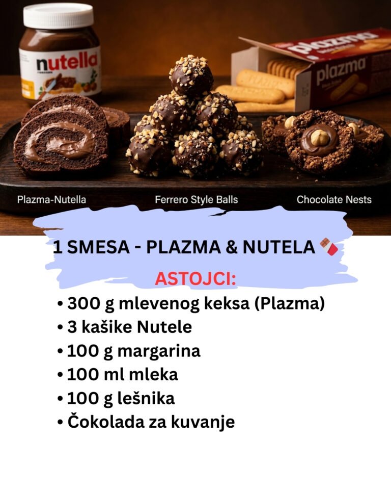Plazma i Nutela: 1 Smesa za 3 Najlepša Čokoladna Kolača (Bez Pečenja)