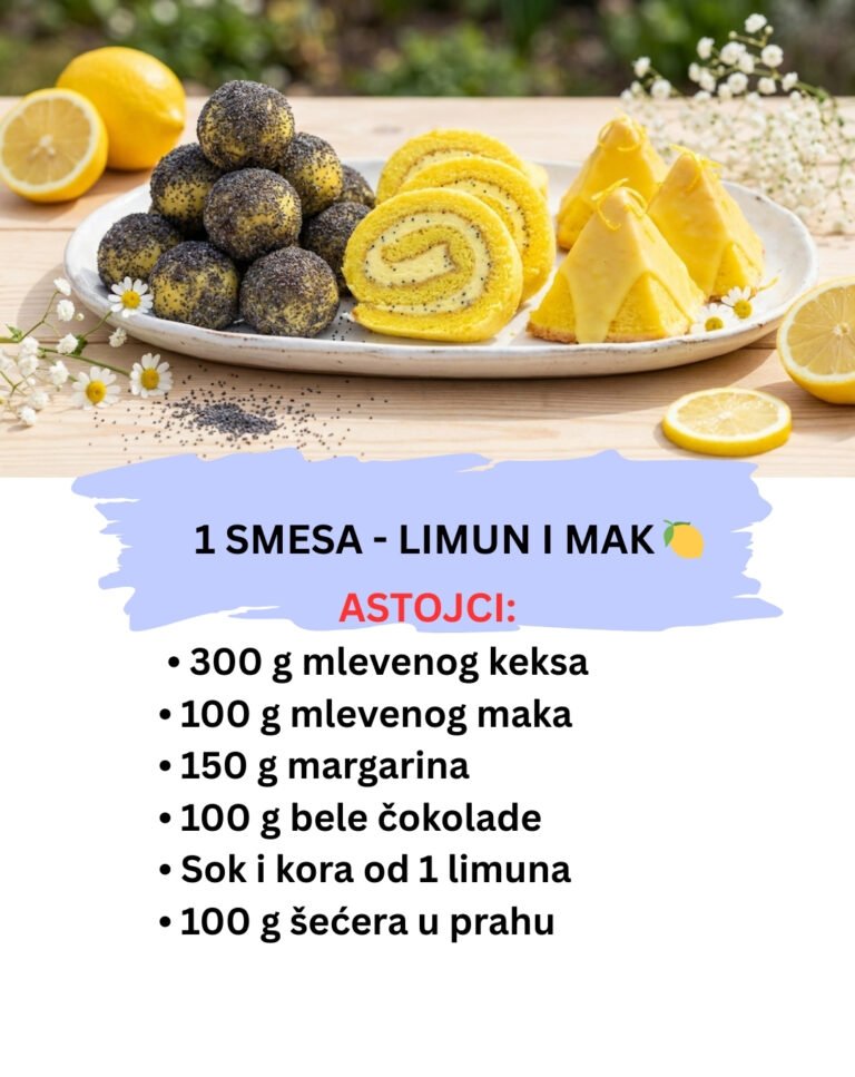 Limun i Mak: 1 Smesa za 3 Moderna Kolača (Bez Kuvanja Maka)