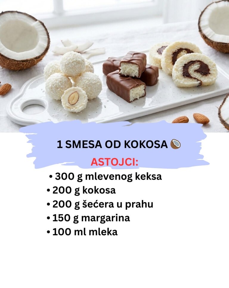 Kokos Bajka: 1 Smesa za Rafaelo, Bounti i Kokos Rolat (Bez Pečenja)