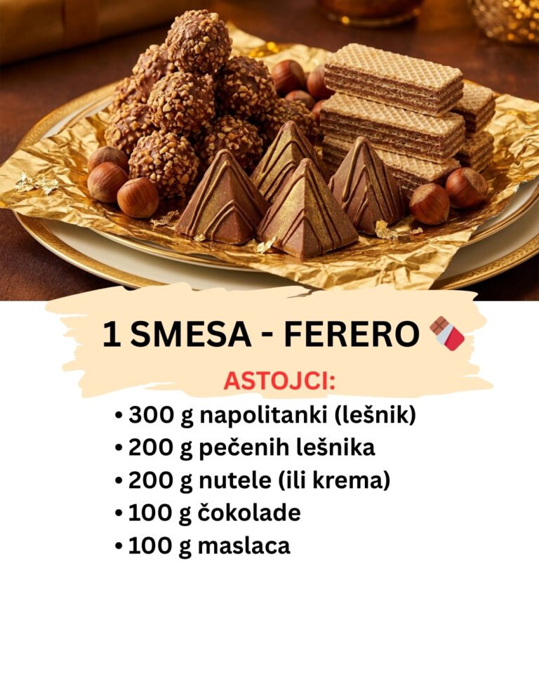 Ferero Zlato: Luksuzni Kolači sa Lešnikom i Napolitankama (1 Smesa – 3 Oblika)