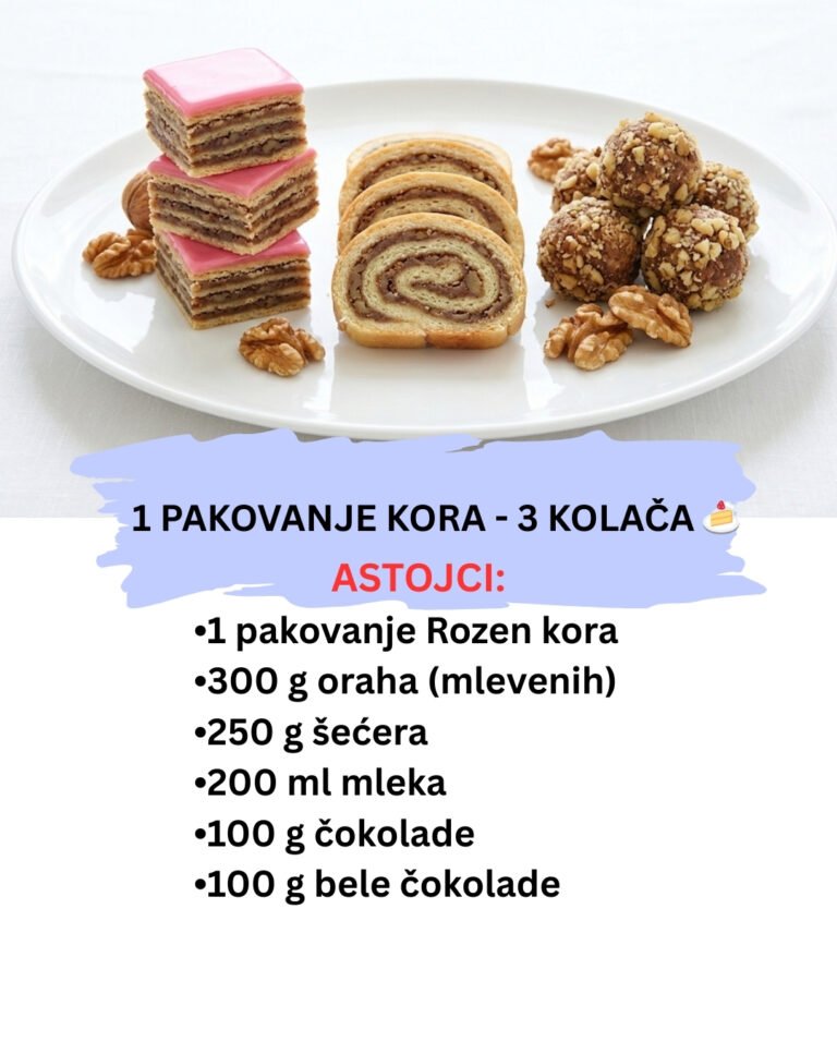 Rozen Miks: 1 Pakovanje Kora za 3 Vrste Kolača (Kocke, Rolat i Kuglice