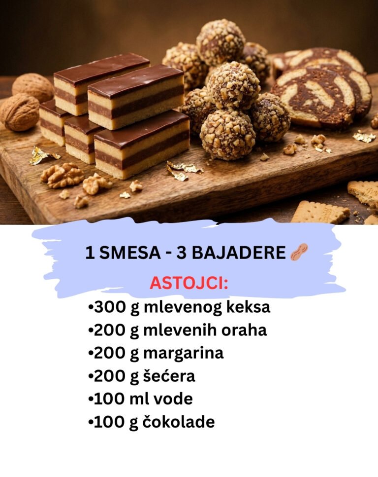 Kraljevska Bajadera: 1 Smesa za 3 Vrste Kolača (Kocke, Rolat i Kuglice)