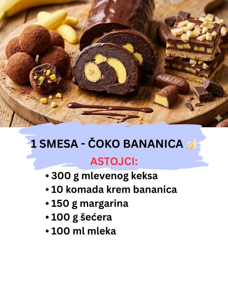 Čoko Bananica: 1 Smesa za 3 Vrste Kolača sa Krem Bananicama (Bez Pečenja)