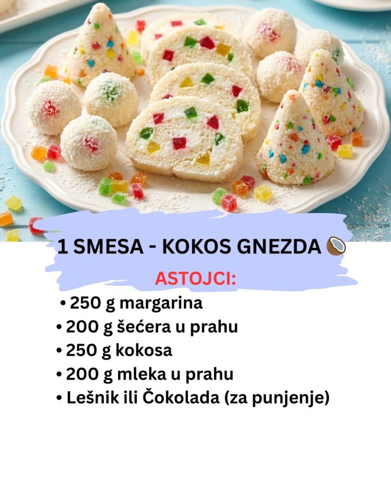 Kokos Gnezda: 1 Smesa za 3 Vrste Kolača (Gnezda, Bounty i Pečurkice)