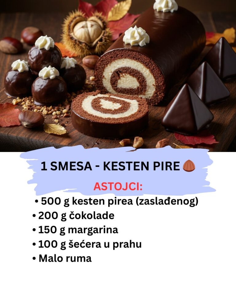 Kesten Bajka: 1 Smesa za 3 Vrste Luksuznih Kolača od Kestena (Bez Pečenja)