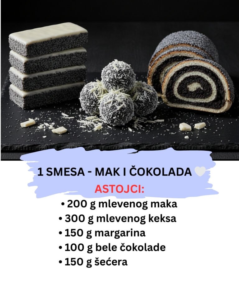 1 Smesa – Mak i Bela Čokolada: 3 Vrste Luksuznih Kolača (Bez Pečenja) 