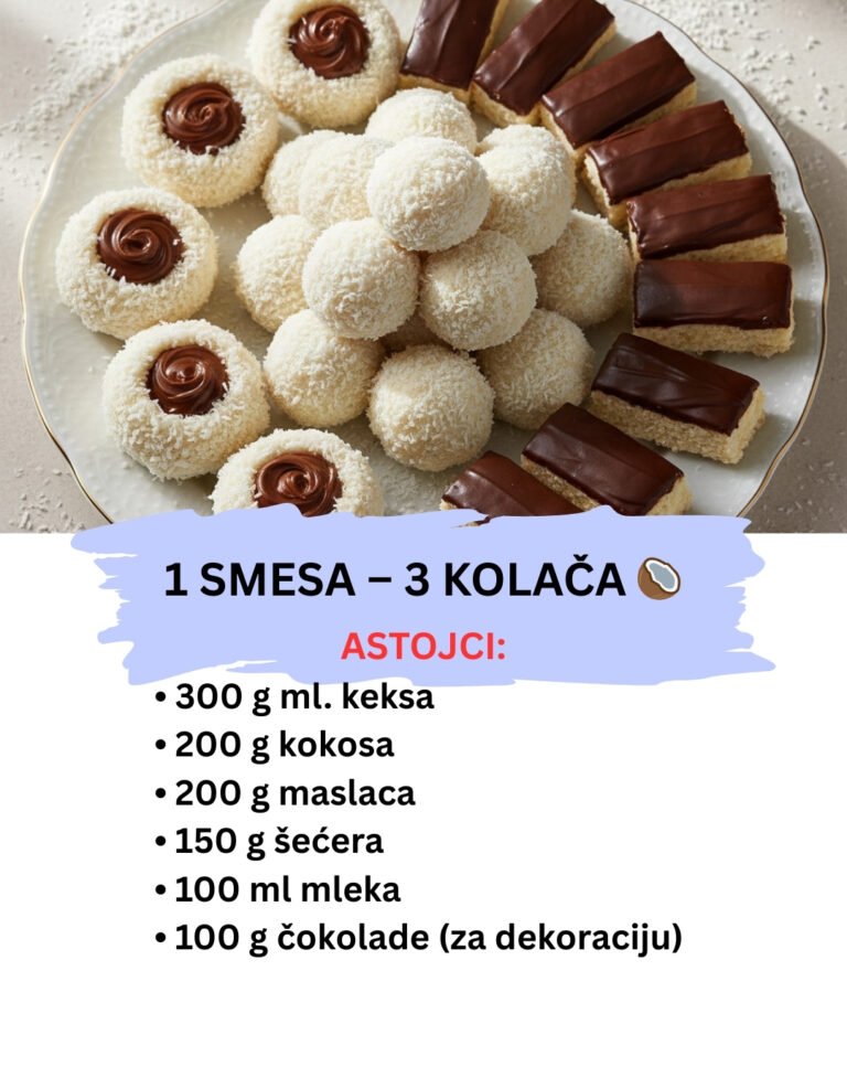 1 Smesa – 3 Kokos Kolača: Raffaello, Gnezda i Bajadera