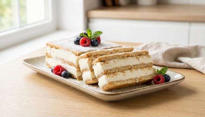 Kremasti Kolač od Jogurta i Keksa bez Pečenja