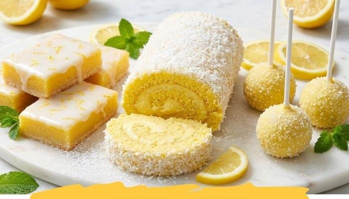 Jednostavne Limun Poslastice: Rolat, Kocke i Kuglice