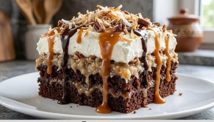 Najsočnija Čokoladna Torta Sa Koksom I Karamelom