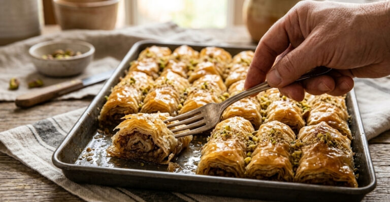 Najhrskavija Rolovana Baklava – Recept za Modernu Baklavu sa Orasima