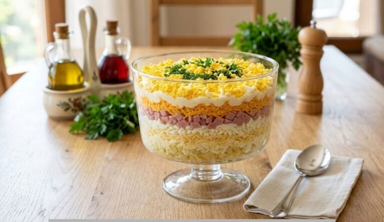 Mimoza Salata – Originalni recept za slojevito praznično predjelo