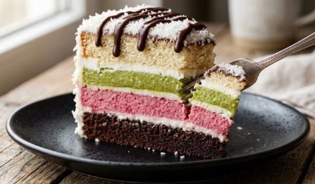 Raskošna Četvorobojna Torta sa Kokosom – Recept za Savršen Desert
