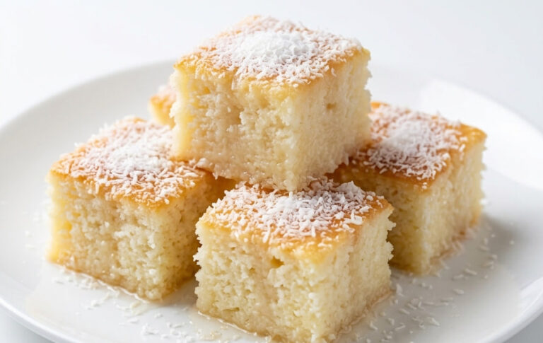 Kokos Kocke u Sirupu – Recept za Sočni Zaliveni Kolač