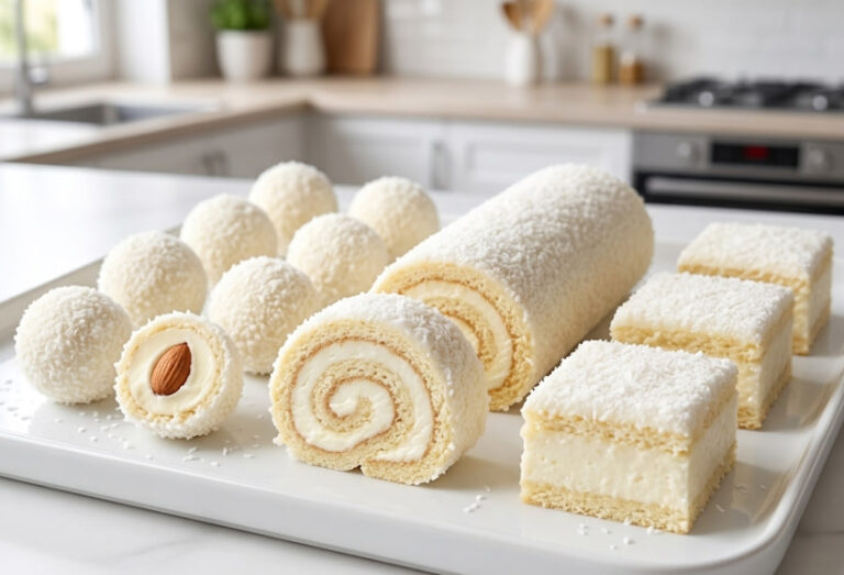 1 Smesa – 3 Bela Kokos Deserta: Raskošni Kolači Bez Pečenja