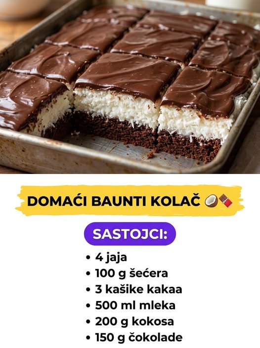 Savršen Domaći Baunti Kolač – Čokolada i Kokos u Najboljem Izdanju