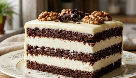 Slojeviti Kolač Sa Belom Čokoladom I Orasima – Recept
