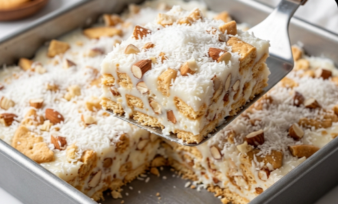 Brza Kokos-Keks Torta – Najkremastiji Desert Sa Bademima Bez Pečenja