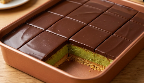 Pistaći Čoko Iz Pleha – Luksuzni Kremasti Desert Bez Pečenja