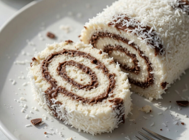 Kokos Rolat: Brzi Nepečeni Desert Sa Čokoladom