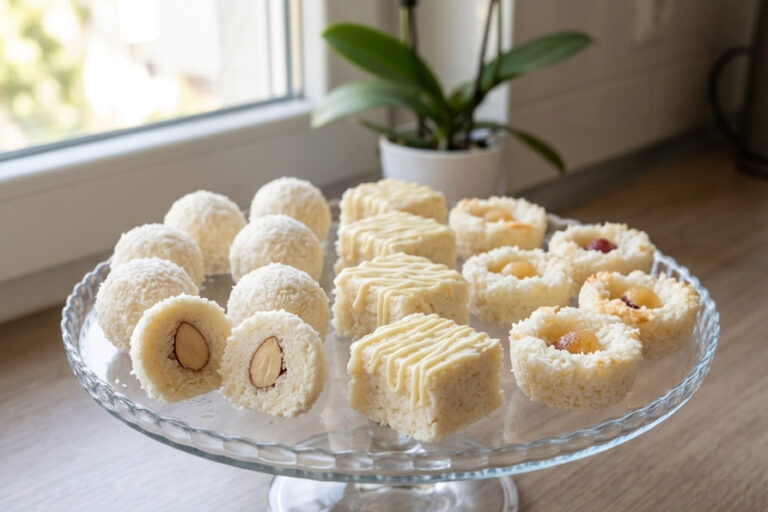 1 Smesa – 3 Domaće Rafaelo Kocke: Beli Praznični Desert