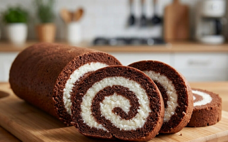 Domaći Rolat sa Kokosom: Najmekši Čokoladni Biskvit i Sočni Fil