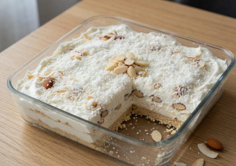 Raffaello Kolač bez Pečenja: Kremasta Fantazija sa Kokosom i Bademima