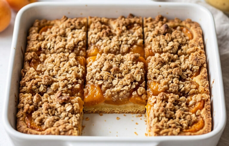 Elegantni Kolač sa Kajsijama: Sočan desert sa hrskavim posipom